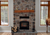 Beauty and comfort of a stone fireplace